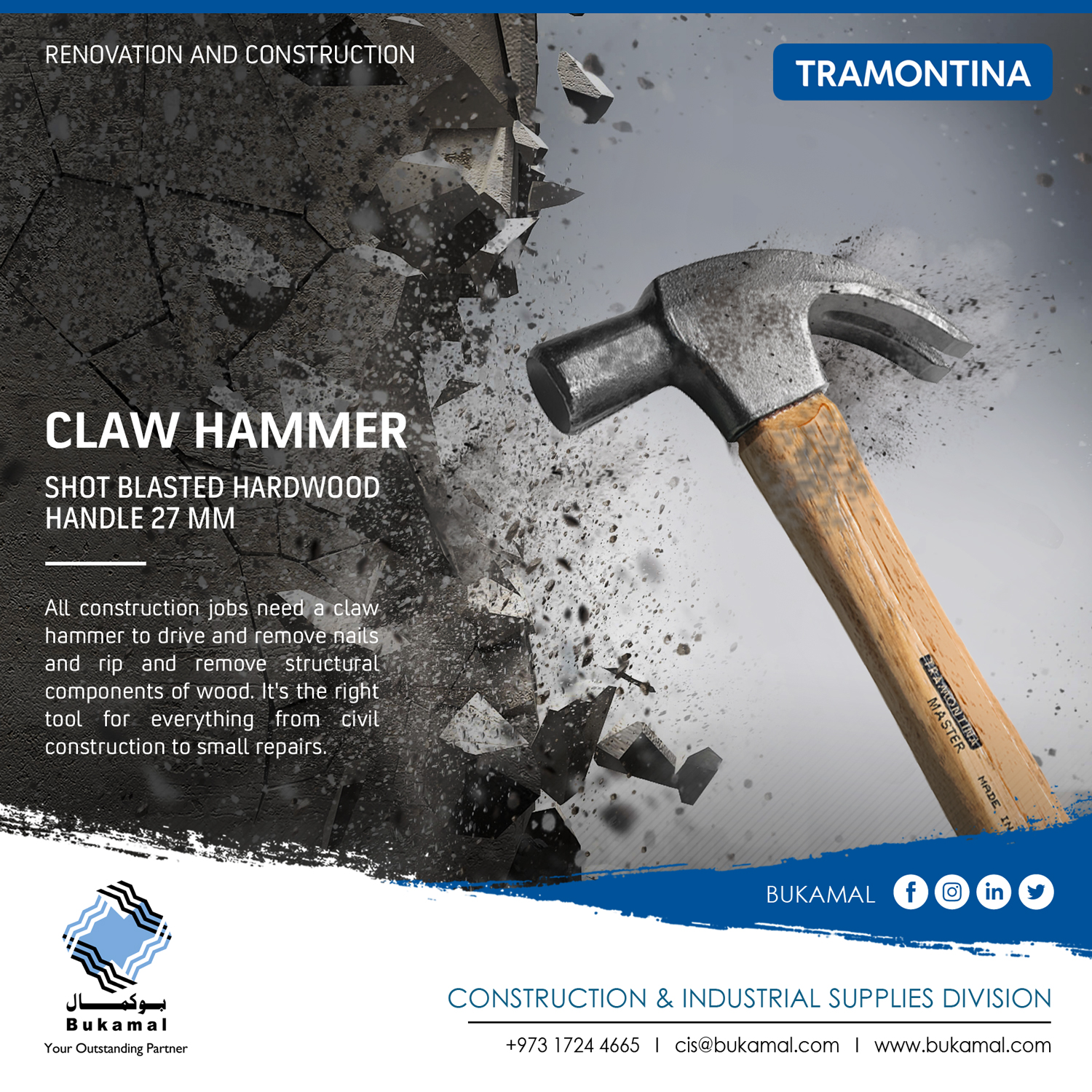 Shot blasted hardwood handle 27 mm Claw hammer BUKAMAL BLOG